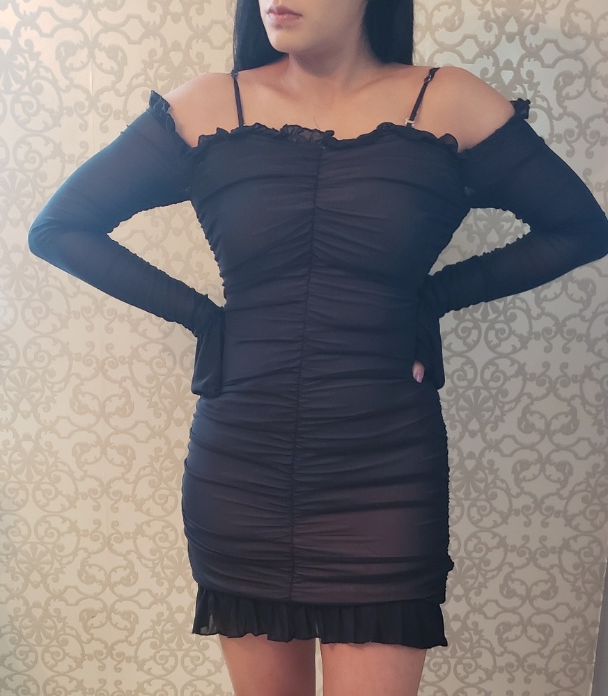 Black mini dress